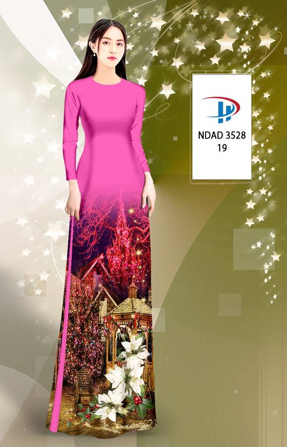 Vải Áo Dài Phong Cảnh Giáng Sinh AD NDAD3528 22